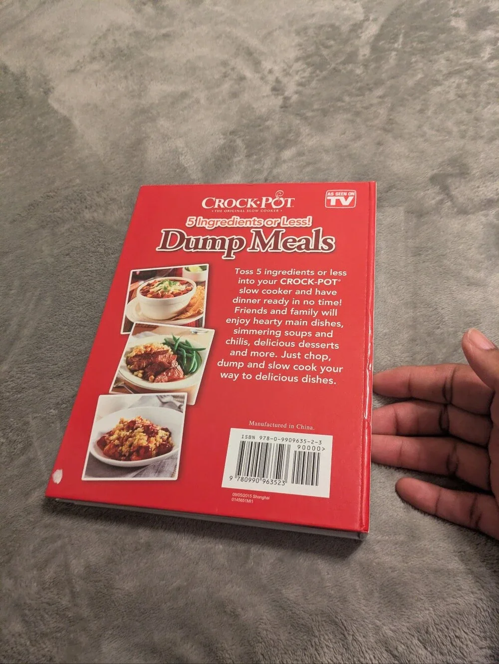 Crock-Pot 5 Ingredients or Less Dump Meals Cookbook Hardcover Spiral Bound 100+